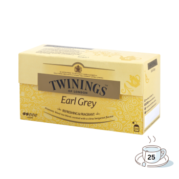 Twinings Earl Grey, Schwarztee, 25 Teebeutel im Kuvert